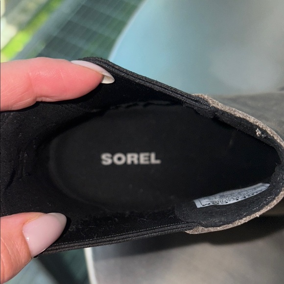 Sorel Brown and Black Wedge Ankle Boots with Elastic Panels main image 4